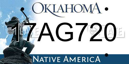 17AG720 Oklahoma License Plate