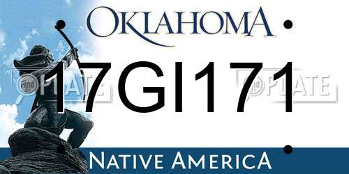 17GI171 Oklahoma License Plate