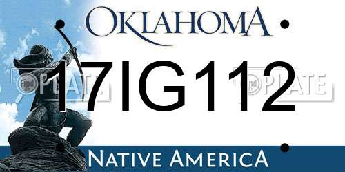 17IG112 Oklahoma License Plate