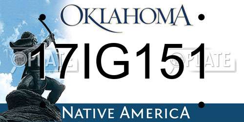 17IG151 Oklahoma License Plate