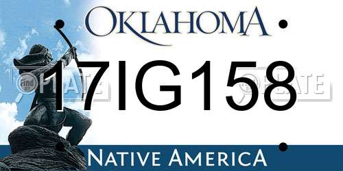 17IG158 Oklahoma License Plate