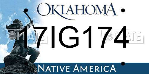 17IG174 Oklahoma License Plate