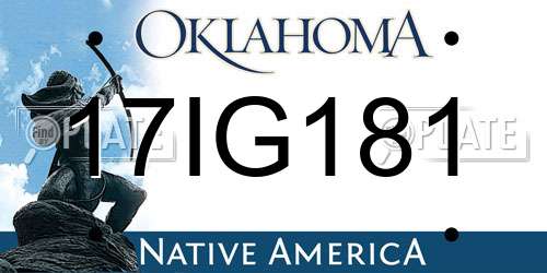 17IG181 Oklahoma License Plate