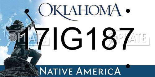 17IG187 Oklahoma License Plate