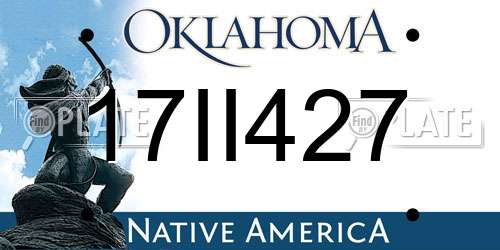 17II427 Oklahoma License Plate