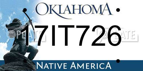 17IT726 Oklahoma License Plate