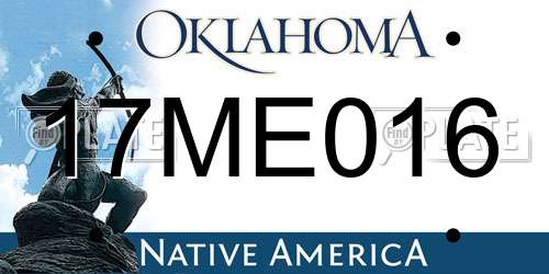 17ME016 Oklahoma License Plate