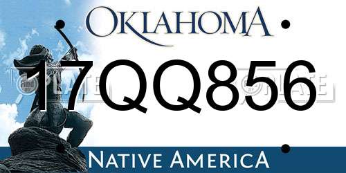 17QQ856 Oklahoma License Plate