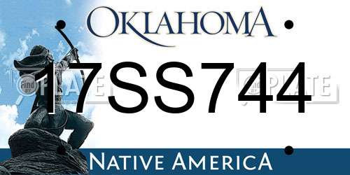 17SS744 Oklahoma License Plate
