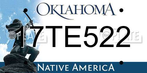 17TE522 Oklahoma License Plate