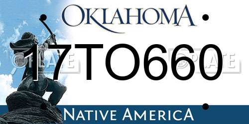 17TO660 Oklahoma License Plate