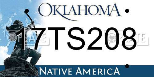 17TS208 Oklahoma License Plate