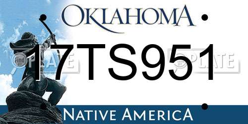 17TS951 Oklahoma License Plate