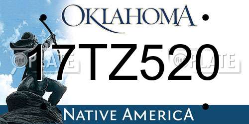 17TZ520 Oklahoma License Plate