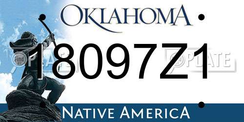 18097Z1 Oklahoma License Plate