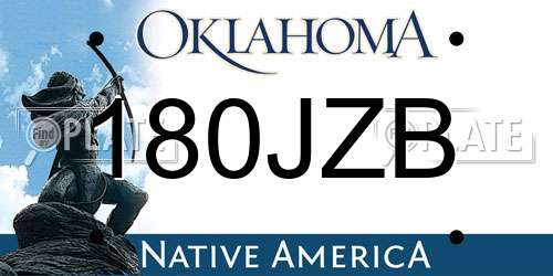 180JZB Oklahoma License Plate