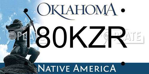 180KZR Oklahoma License Plate