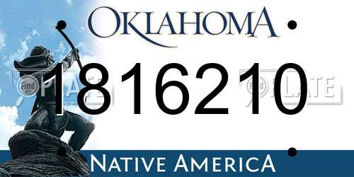 1816210 Oklahoma License Plate