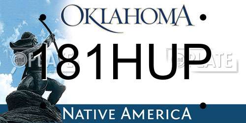 181HUP Oklahoma License Plate