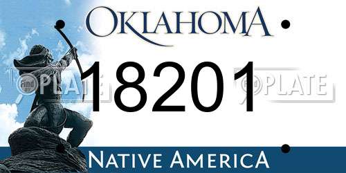 18201 Oklahoma License Plate