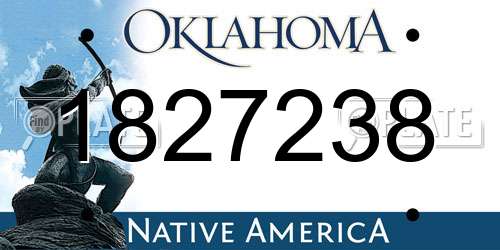 1827238 Oklahoma License Plate