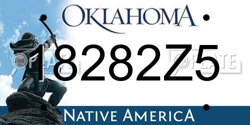 18282Z5 Oklahoma License Plate