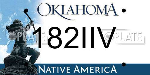 182IIV Oklahoma License Plate