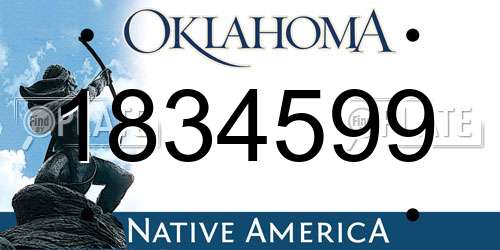 1834599 Oklahoma License Plate