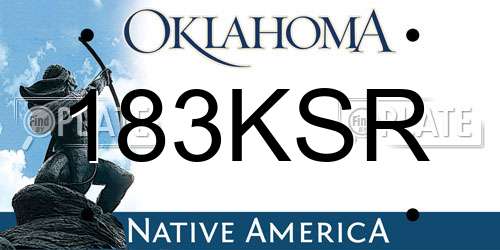 183KSR Oklahoma License Plate