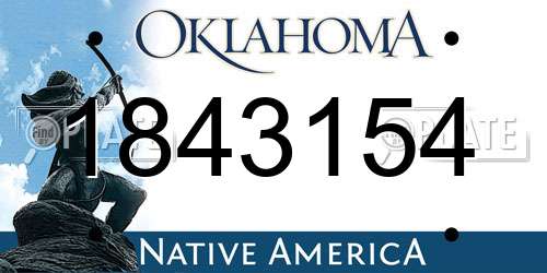 1843154 Oklahoma License Plate