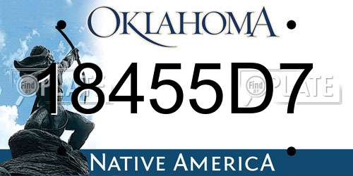 18455D7 Oklahoma License Plate
