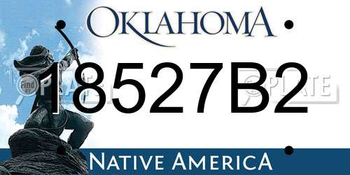 18527B2 Oklahoma License Plate