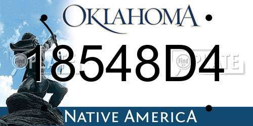 18548D4 Oklahoma License Plate