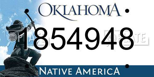 1854948 Oklahoma License Plate