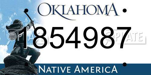 1854987 Oklahoma License Plate