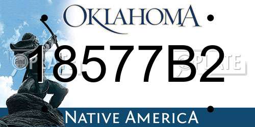 18577B2 Oklahoma License Plate