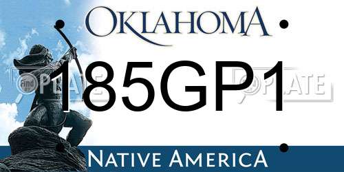185GP1 Oklahoma License Plate