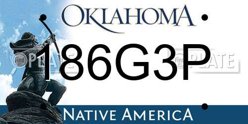 186G3P Oklahoma License Plate