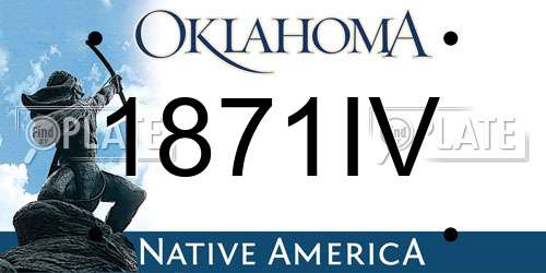 1871IV Oklahoma License Plate