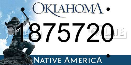 1875720 Oklahoma License Plate