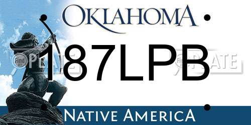187LPB Oklahoma License Plate