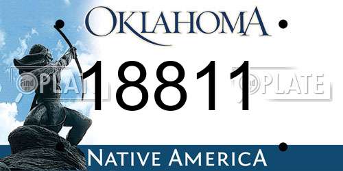 18811 Oklahoma License Plate