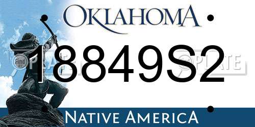18849S2 Oklahoma License Plate