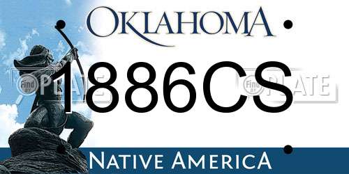 1886CS Oklahoma License Plate