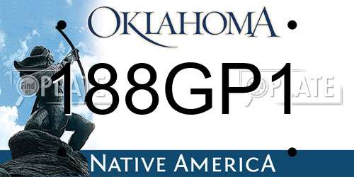 188GP1 Oklahoma License Plate