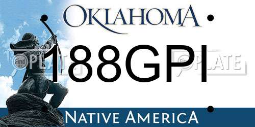 188GPI Oklahoma License Plate