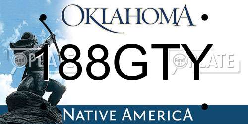 188GTY Oklahoma License Plate