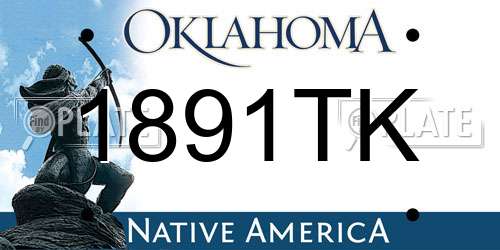 1891TK Oklahoma License Plate