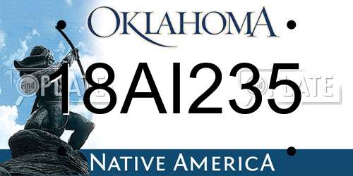18AI235 Oklahoma License Plate