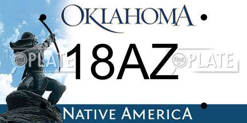 18AZ Oklahoma License Plate